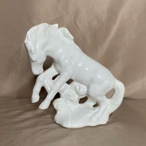 Vintage White Porcelain Horse
